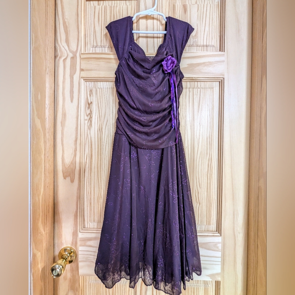 Disorderly Kids Purple Glitter Formal Party Dress, Girls size 14, Easter, Spring